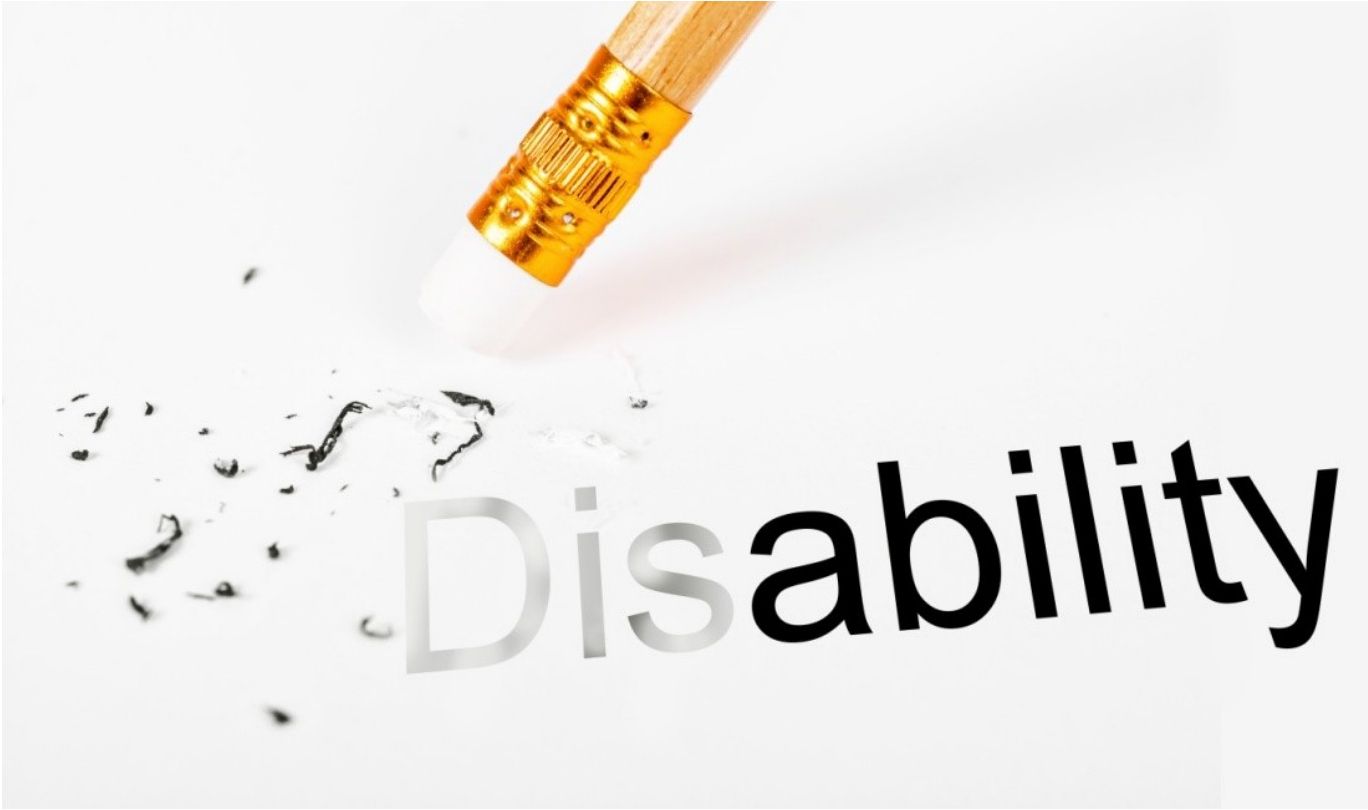 An eraser removing the letters 'Dis' from the word Disability